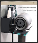 Non-drill wall-mounted hair dryer holder, for storing and placing a hair dryer in the bathroom, and multifunctional storage holder.