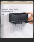 Non-drill wall-mounted hair dryer holder, for storing and placing a hair dryer in the bathroom, and multifunctional storage holder.