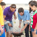 20cm Round Metal Dish Camping Stainless Steel 304 Serving Dinner Plates 4 Pack with alleco cotton bag for BBQ, Snack, Salad.