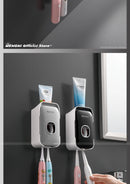MENGNI Automatic Toothpaste Dispenser Wall-Mounted Bathroom Toothpaste Squeezer Punch-Free Toothbrush Holder Rack Bathroom Acces.