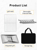 Portable Stainless Steel Grill, Outdoor Folding Table Wood Stove, for Camping and Barbecue IGT MasterGrill.