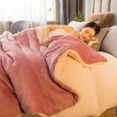Wool Throw Blanket Keep Warm Winter Bed Blankets Double Sided Queen Duvet Cover Camping Double Bed Cover Bedspread On The Bed.