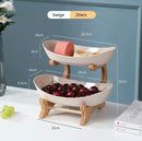 Modern Creative Basket for Dried Fruits, Candy Dish, Cake Stand, Salad Bowl ™ 2/3 Layer Wooden Fruit Plate.