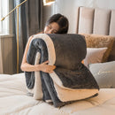 Wool Throw Blanket Keep Warm Winter Bed Blankets Double Sided Queen Duvet Cover Camping Double Bed Cover Bedspread On The Bed.
